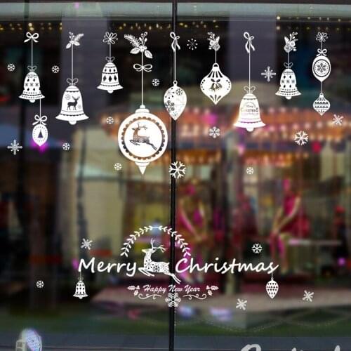 2021 Simple style bell Christmas wall sticker shopping mall window glass door decoration, Christmas theme applique