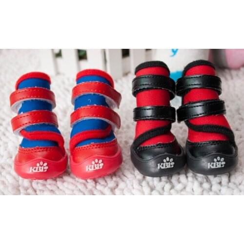 New 4pcs/set Fashion Pet shoes for dogs Waterproof cloth Small - medium-sized Dog Boots Dog shoes rainy winter day