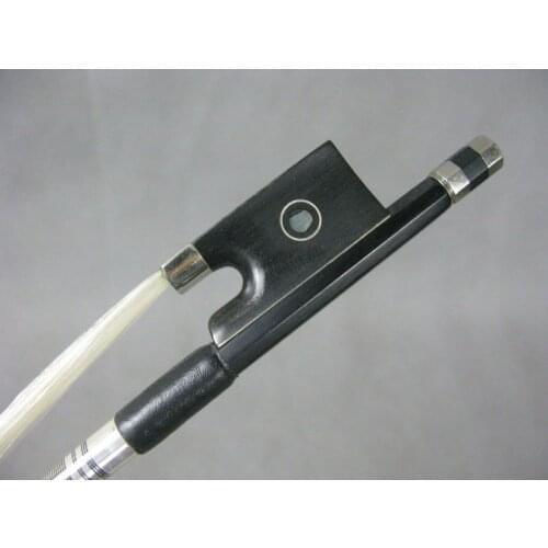 New 2pcs Black Carbon fiber violin bow 1/2 ,beautiful decoration,white Horsehair