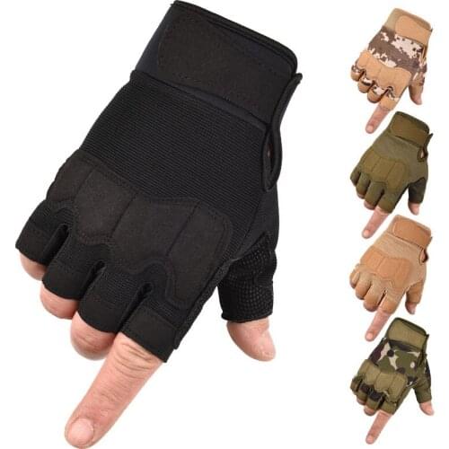 NEW Mens Tactical Gloves Military Army Shooting Fingerless Gloves Anti-Slip Outdoor Sports Paintball Airsoft Bicycle Gloves