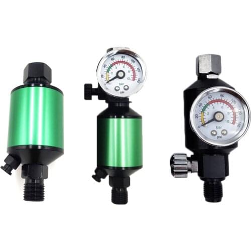 Spray Gun Air Regulator Gauge with Air Filter 1/4NPT Taper Air Spray In-Line Water Trap Filter Tools Paint Spray Gun Accessories