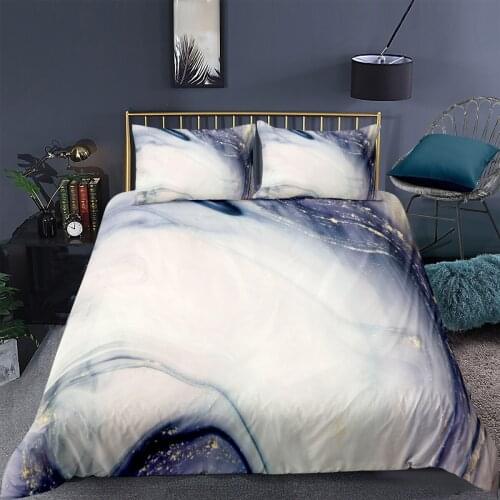 3D Marble Printed Duvet Cover Pillowcase Black White Bedding Set Soft Quilt Cover Single Twin Double Full Queen King Size 2/3Pcs