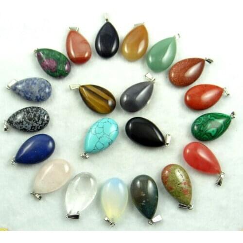 Natural stone Turquoise tiger eye Quartz Crystal charm pendant for diy Jewelry making necklace Accessories 1pc