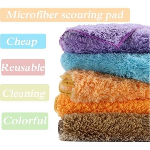 2PS Microfiber Cleaner Cloths Furniture Floor Cleaning Cloth Duster Cleaning Cloth Cleaning Tools Shaggy Plush Swedish Dishcloth
