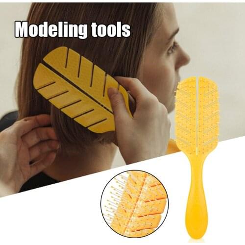 Leaf Shape Detangling Hair Brush Hollow Wet & Dry Comb for Thick Thin Curly Straight Hair Massage Comb for Men Women SK88