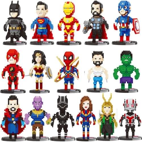 Marvel The Avengers Building Blocks Hulk Thor Loki Doctor Strange Thanos Captain Mini Bricks Figures Toys For ChildrenS Gift