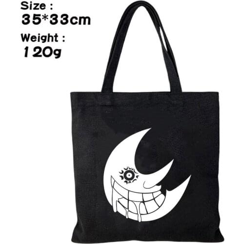 New Anime Soul Eater Students Kids Shoulder Tutorial Bags Shopping Tote Bags for Men Women Portable Canvas Satchel Handbags
