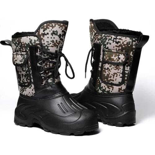 Plus velvet Wading Keep warm Snow shoes Winter Fishing shoe waterproof Fishing Non-slip Rubber boots fly fishing outdoor product