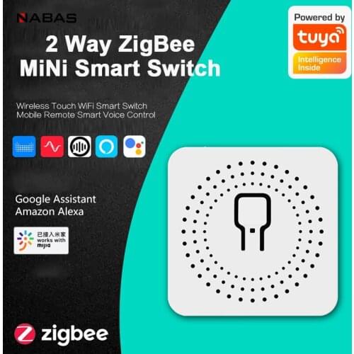 NABAS 10A/16A Tuya Smart Mini Zigbee Switch 2 Way Control Automation Module Works with Alexa Google Home Smart Life App