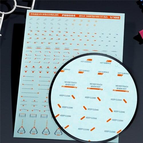 Universal Model Water Slide Decal Warning Sign Sticker for 1/100 Gundam DIY Model Decoration Accessories