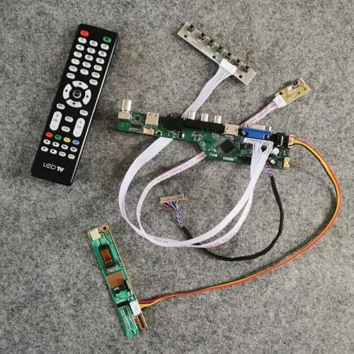 Universal LCD drive card VGA+AV+USB 20-Pin LVDS Fit LP141XA/LP141XB/LP141X10/LP141X11 screen DIY kit 1024*768 monitor 1CCFL