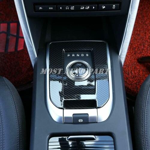 ABS Plastic Carbon Fiber Look Interior Central Console Gear Shift Box Cover Trim For Land Rover Discovery Sport 2015-2019 1pcs