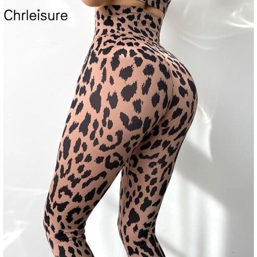 CHRLEISURE Women Sexy Leggings High Waist Leopard Printed Push Up Gym Breathable Workout Pants Fitness Skinny Women Legging