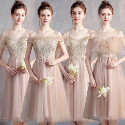 Pink Women Elegant Exquisite Applique Evening Party Dress Temperament Vintage Banquet Gown Sweet Mesh Bridal Wedding Dresses