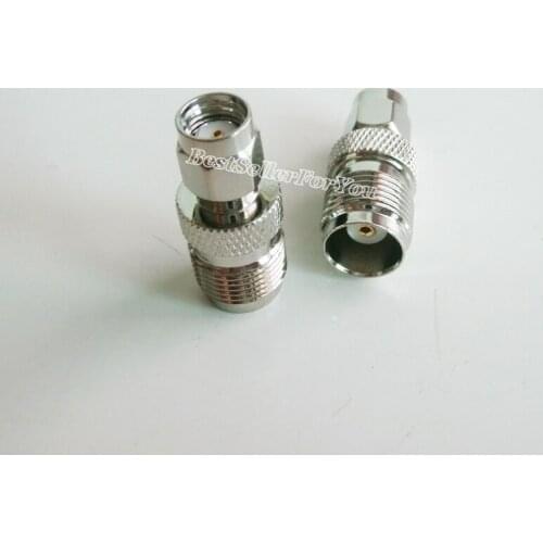 1Pcs TNC Female To RP SMA Male RPSMA Plug Straight Adapter Connector Wireless Router Antenna NickleBrass