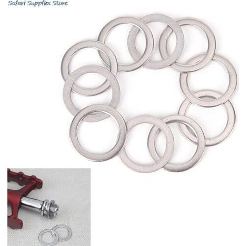 10pcs Bicycle Pedal Spacer Crank Cycling MTB Bike Stainless Steel Ring Washers