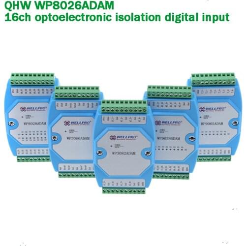 16 channels Digital input module with Optocoupler Isolated RS485 port Support Modbus RTU for Industrial singal collection