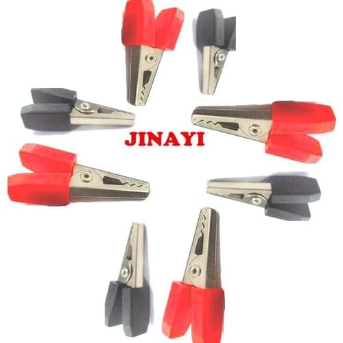 20pcs S size Crocodile Battery Test Lead Clips Alligator Clamp Red & Black 35mm