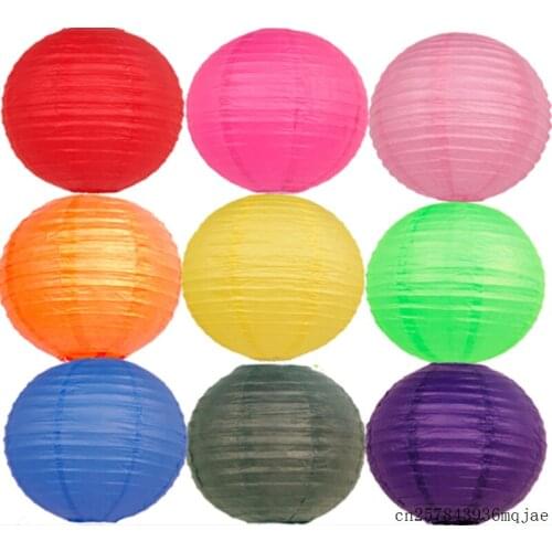 200 pcs 8inch 20cm Paper Lantern Round Hanging Lantern Lamp Wedding Graduation Birthday New Year Event Decoration
