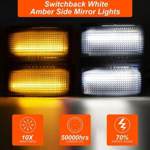 2021 New LED Switchback Side Mirror Marker Running & Turn Signal Light For 08-16 F250