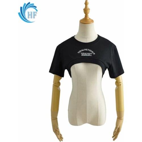 2021 Sexy Summer Simply Vest New Women Shirts White Printed Letter Blouse Ultra-short Coat Cotton Tops Short-sleeved T-shirt