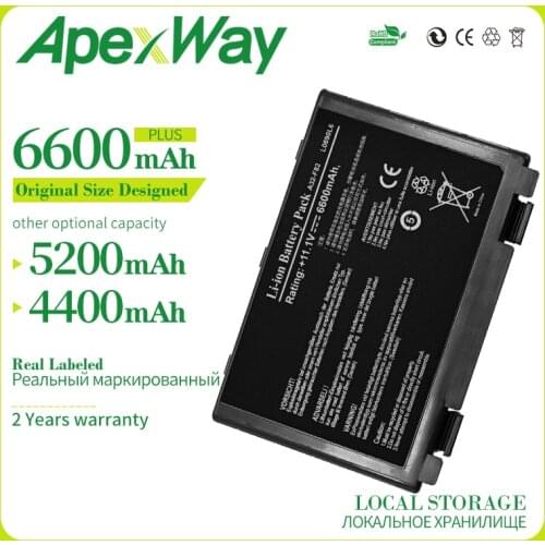 Apexway A32-F82 a32-f52 New Battery For Asus K50A K50AB K50AD K50AF K50C K50E K50ID K50IE K50IJ K50IL K50IN K50IP K50X K51 K51A
