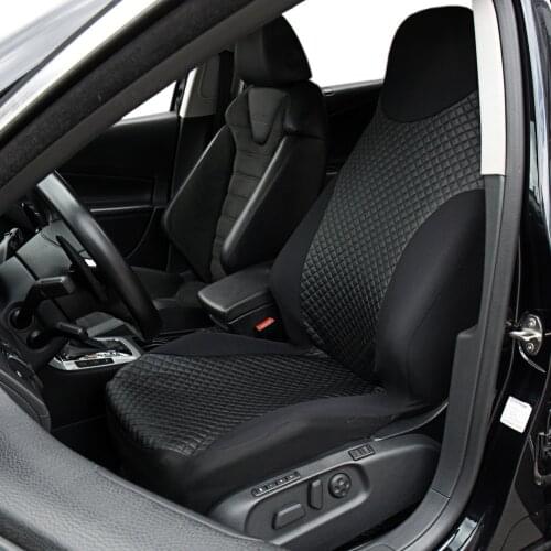 PU Leather Car Seat Covers 1pcs Universal Non- Detachable Headrests Car Styling Car Seat Protector For peugeot 307 golf 4 Black