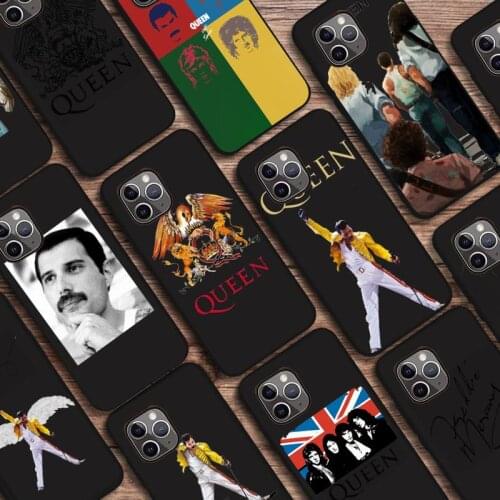 Freddie Mercury Queen band Rock singer Phone Case Candy Color for iPhone 6 7 8 11 12 s mini pro X XS XR MAX Plus