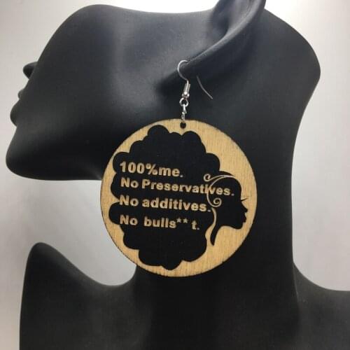 100% me Wooden Earrings