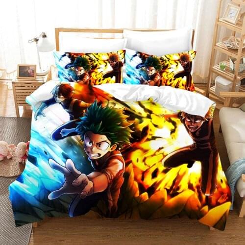 My Hero Academia Deku 3D Printed Bedding Set Bed Sheet And Quilt Cover Pillowcase Bedroom Kid’s Room Decorate