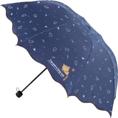 Cute Umbrella Rain Women Cats Art Folding Clear Umbrella Kids Girls Uv Parasol Corporate Gifts Anime Pink Fashion Ombrelli Small