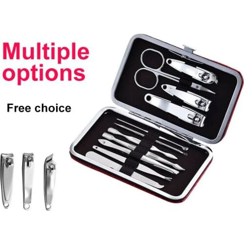 Multifunction Nail Clipper Set Pedicure Scissors Tweezers Stainless Steel Black Manicure Kit Art Tool Set