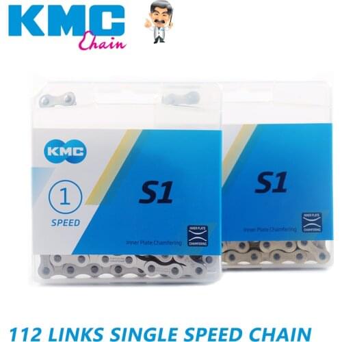 KMC S1 Single Speed Chain Fixed Gear Bicycle Chain 112L Urban Leisure Folding Bike Chain GOLDEN/SILVER Bicycle Accessories