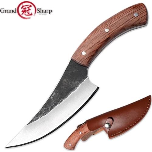 Hunting Knife High carbon Steel Handmade fixed knife 58HRC Wooden handle Camping Tactical Survival EDC Rescue Outdoor Tools NEW