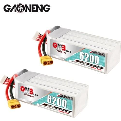 1-2pcs Original GNB 6200mAh 22.2V 6S 90C/180C Lipo Battery For RC Helicopter Quadcopter FPV Racing Drone Parts