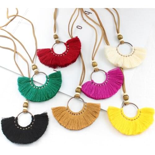 Bohemian style national handmade necklace hand-woven tasseled necklace female fashion charm personality jewelry