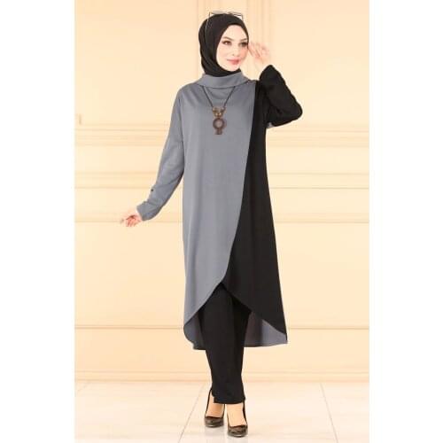 2 Pieces Comforabl Women’s Set, Maxi Tunic and Pant Double Suit For Winter Islamic Fashion Muslim Clothing Turkey Dubai 2021