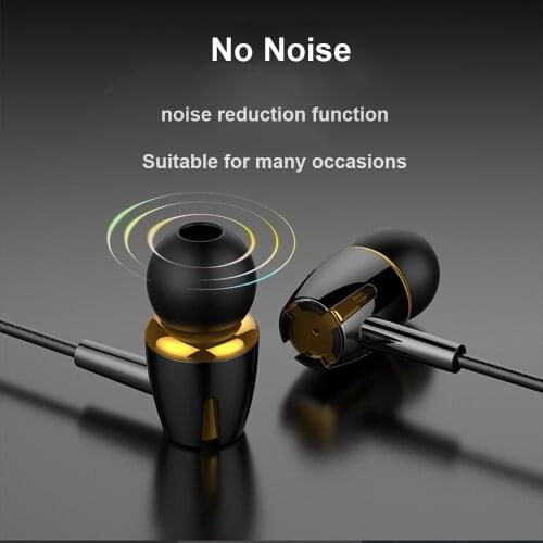 In-Ear Wired Earphone 3.5mm AUX Wired Control Earbuds With Mic Stereo Bass Sport Mobile Phone Headset Soft Ear Caps Earphones