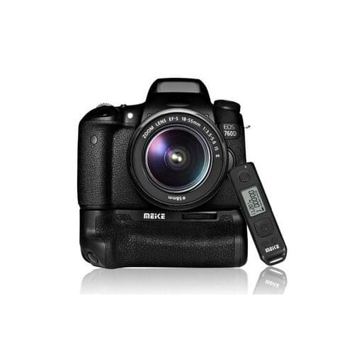 Meike MK-760D Built-in 2.4G LCD Display Wireless Remote Control Pro Battery Grip for Canon 750D 760D Rebel T6i T6s as BG-E18
