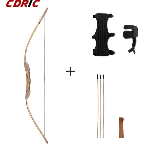 Good-quality Powerful Wooden Wood Bow With 3 Arrows And Quiver Kids Toy Wood Archery Bow DIY Set Kids Gift