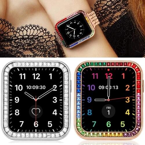 Diamond Jewelry Protective Case for IWatch Series 6 SE 3 42/38mm Zircons Women Cover for Apple Watch 6 5 4 40/44mm Accessories