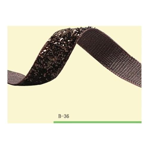 1" inch 2.5cm Glitter Velvet Ribbon Brown Sparkle Ribbon Headband Ribbon