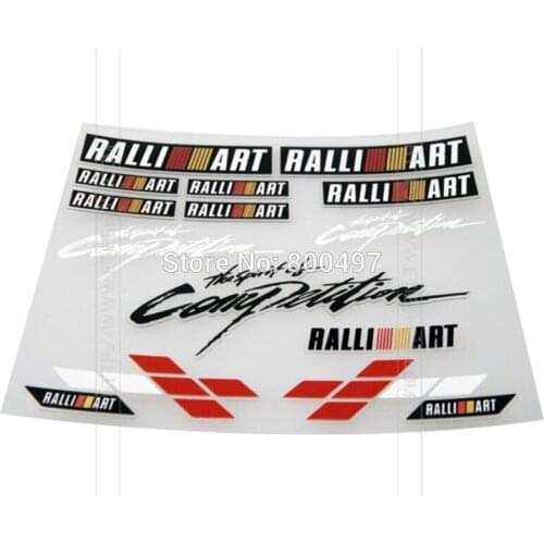 10 x Newest 3D Ralliart Car Styling Decal Decoration Stickers for Ralliart Mitsubishi Lancer ASX Outlander Pajero Mirage