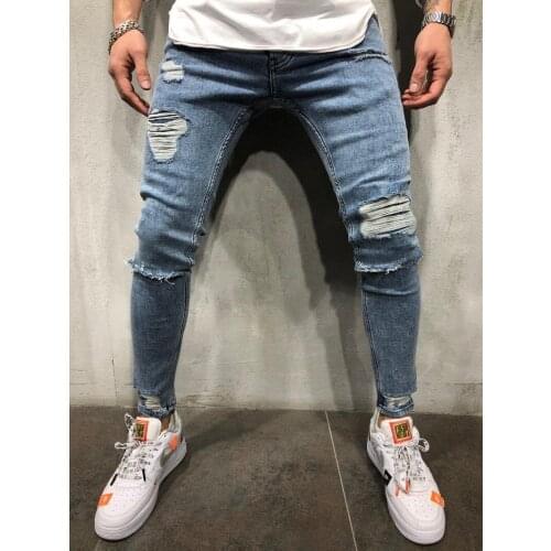 2021 Men skinny Jeans Frayed jeans Rip Jeans slim Fit Pant Denim Pant Casual Pant Bike Jeans Men Pant Men Jeans Long Pant