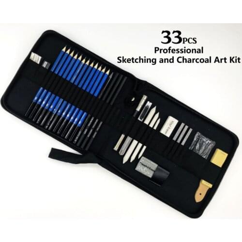 32pcs/set Artist Drawing Kit Colored Pencil Paint Brush for Children Art Students with Carry Box