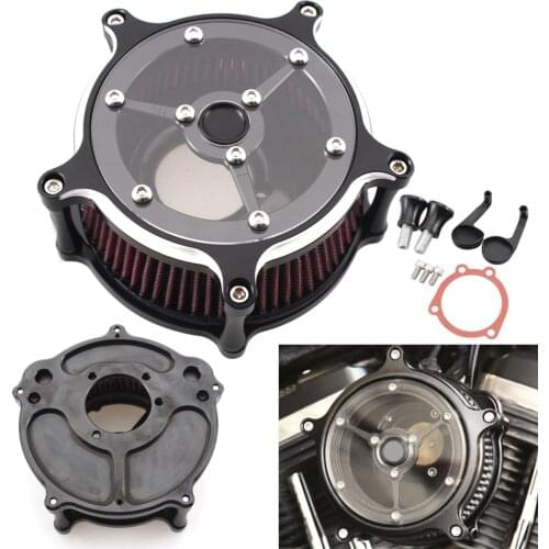 Motorcycle Aluminum Air Cleaner Intakes Inflow Filter System For Harley Dyna FXR 93-17 Softail 93-15 Touring 93-07 Sportster