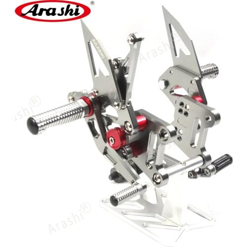 Arashi CNC Adjustable Pedals Foot Pegs Rider Rearset Footrest For SUZUKI GSXR1000 GSXR 1000 GSX1000R GSX-R1000 2017 2018 2019