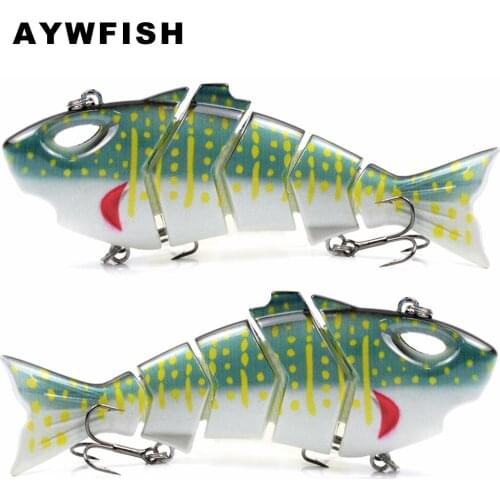 AYWFISH Jointed Swimbait 140mm 40g Durable Fabric 5 Sections Vivid Swimming Action Wobbler Hard Bait Lifelike Shark Fishing Lure