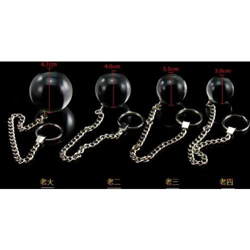 Big glass ball chain anal beads butt plug sex toys large vagina anal balls buttplug crystal clear glass anus plugs sex toys