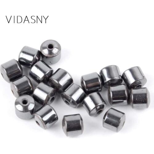 Natural Stone Drum Beads Hematite Bracelet Spacer Beads For Jewelry Making 8mm Loose Beads Diy Necklace Accessories 15